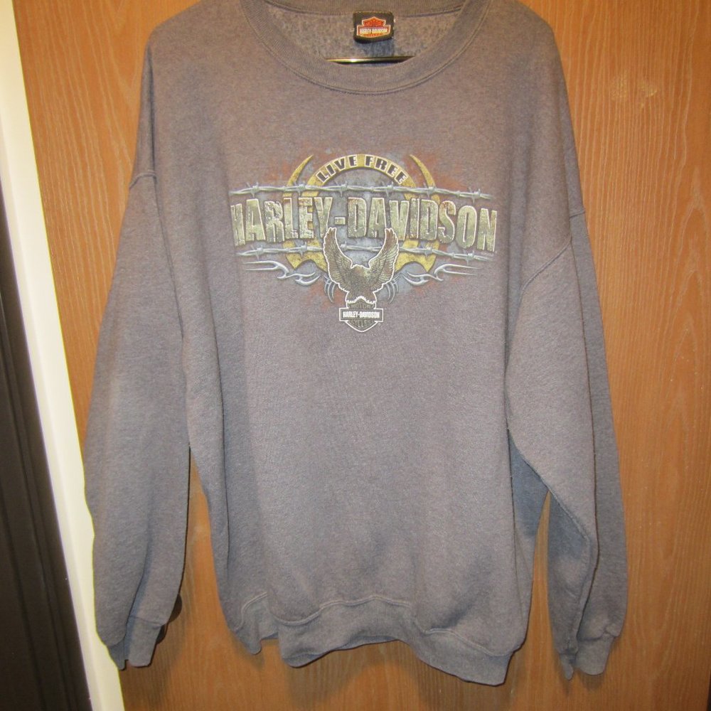 UKE'S "KENOSA" HARLEY DAVIDSON LARGE GREY SWEATSHIRT